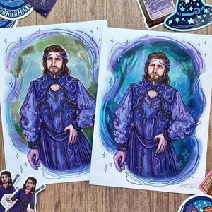 Gale 5x7 Print | Wizard Gale BG3 Art Print Baldurs Gate 3 Art Print Gale Dekarios Art Print BG3 Wizard Art Waterdeep Art