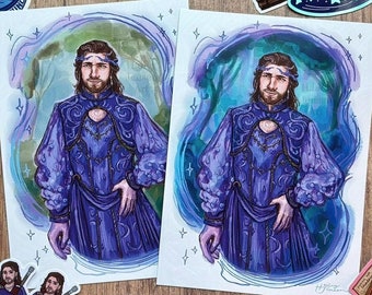 Gale 5x7 Print | Wizard Gale BG3 Art Print Baldurs Gate 3 Art Print Gale Dekarios Art Print BG3 Wizard Art Waterdeep Art