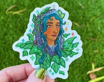 Holographic Lady Knight Sticker | Medieval Joan Arc Knight Women Warrior Knightcore Sticker Holographic Water Bottle Journal Stickers