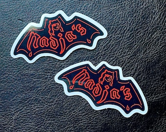 Set of 2 Vampire Bat Stickers | Nadja What We Do Shadows Halloween Vinyl Sticker Vampira Spooky Halloween Witch Dracula Laptop Bottle Phone