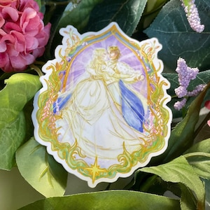 Fairytale Princess Dance Sticker Gold Metallic Laptop Bottle Stickers Fairy Romance Storybook