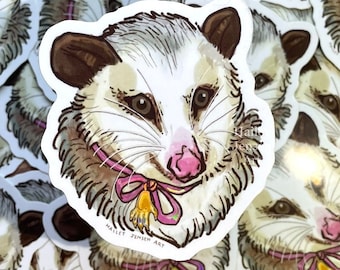 Holographic Opossum Sticker | Rainbow Sticker Critter Sticker Possum Sticker Opossums Possums Laptop Bottle Possum Art Animal Stickers