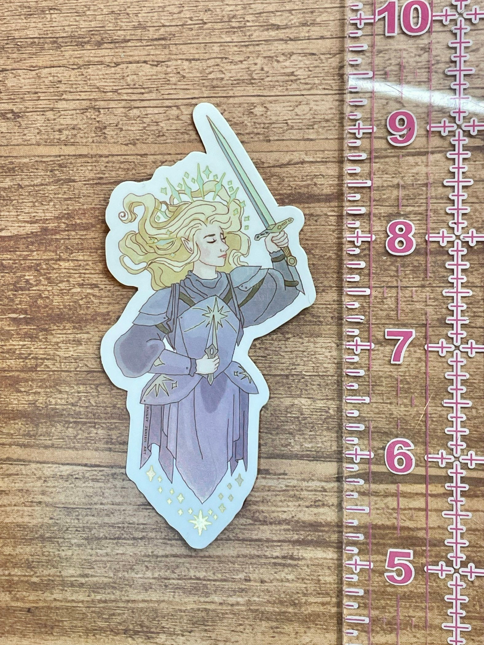 Holographic Lady Knight Sticker | Fantasy Armor Sticker D&D Holographic ...