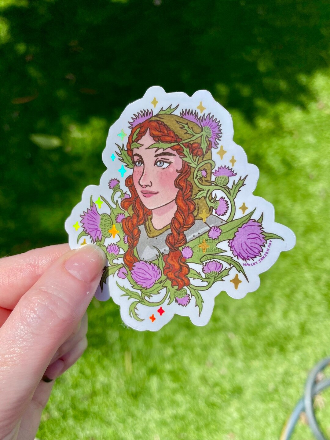 Holographic Lady Knight Sticker | Thistle Medieval Joan Arc Knight ...
