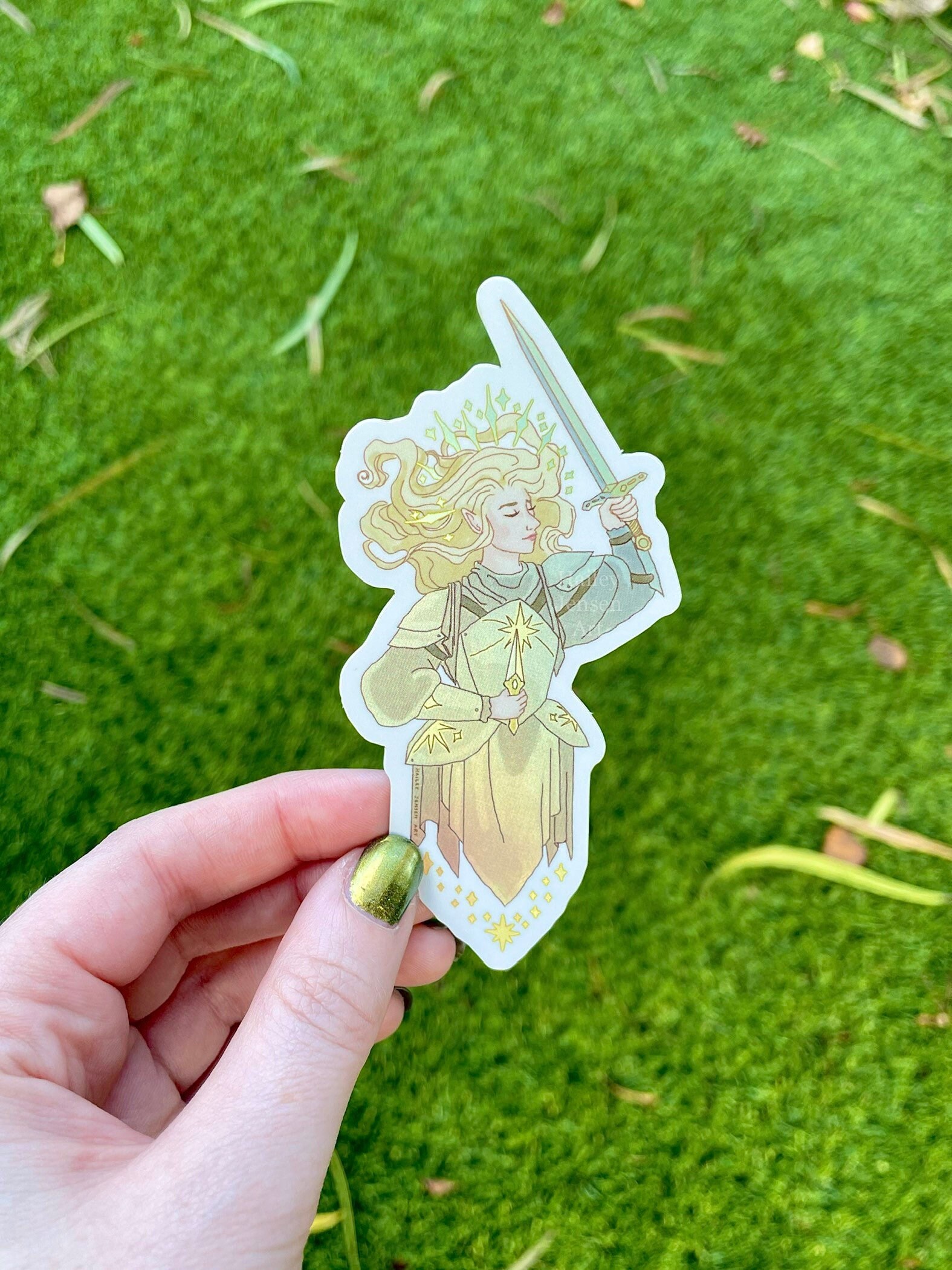 Holographic Lady Knight Sticker | Fantasy Armor Sticker D&D Holographic ...