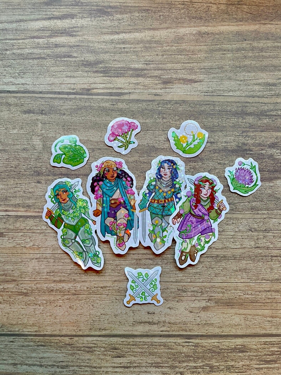 Lady Knight Sticker Set | Plant Lady Knight Sticker Pack Thistle Ivy ...