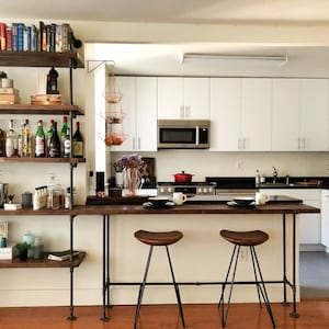 American Walnut & Pipe Shelving