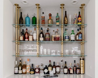 Ceiling-Mounted French Bistro Shelves for Bar or Kitchen (Custom)
