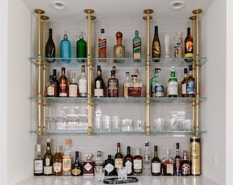 Ceiling-Mounted French Bistro Shelves for Bar or Kitchen (Custom)