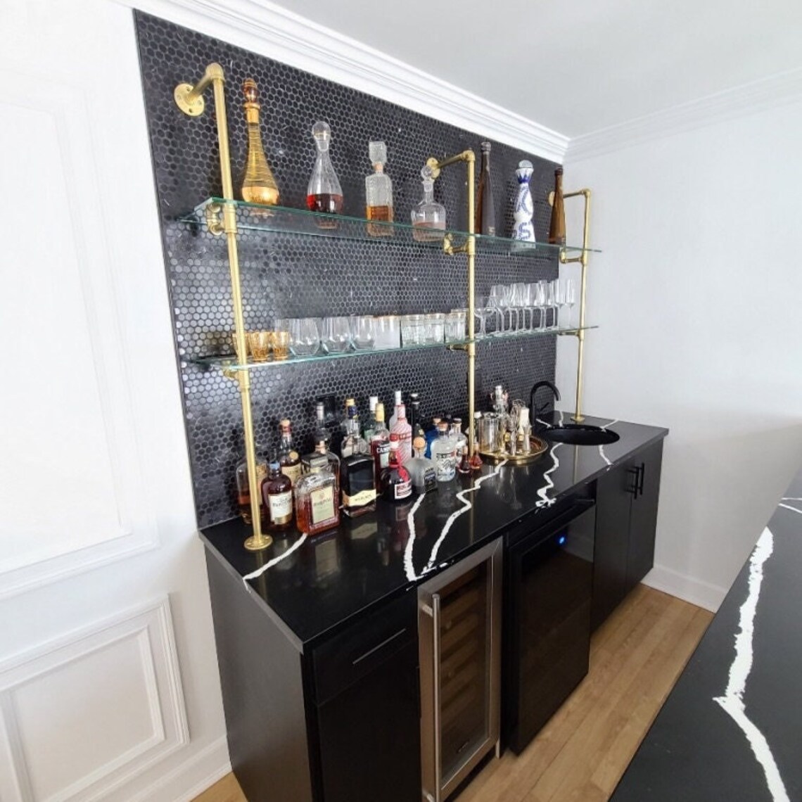 French Bistro Shelves standing for Bar or Kitchen custom Etsy