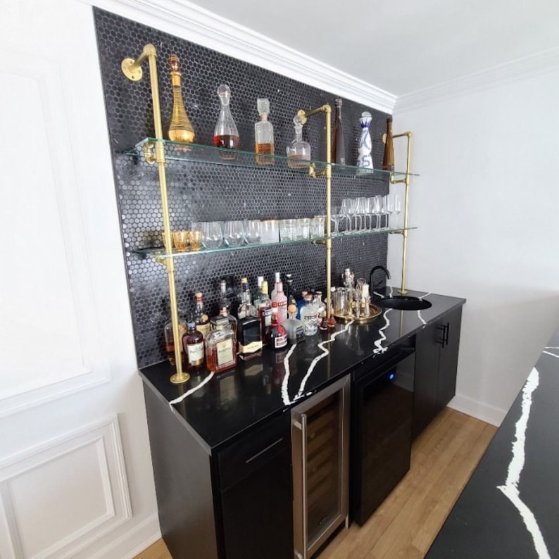 French Bistro Shelves standing for Bar or Kitchen custom Etsy