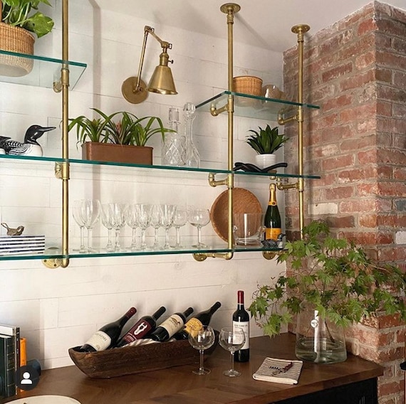 Custom cheap glass shelves