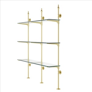 French Bistro Cantilever Brass Shelves for Bar or Kitchen Counter to Wall Custom image 3