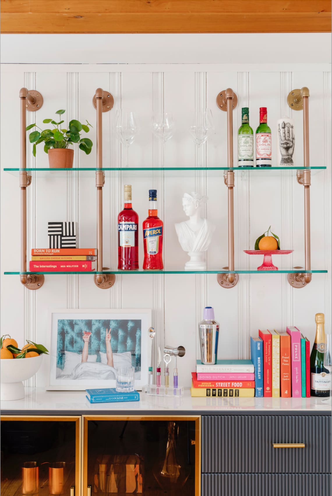 Wall Mounted French Bistro Glass Shelves Etsy