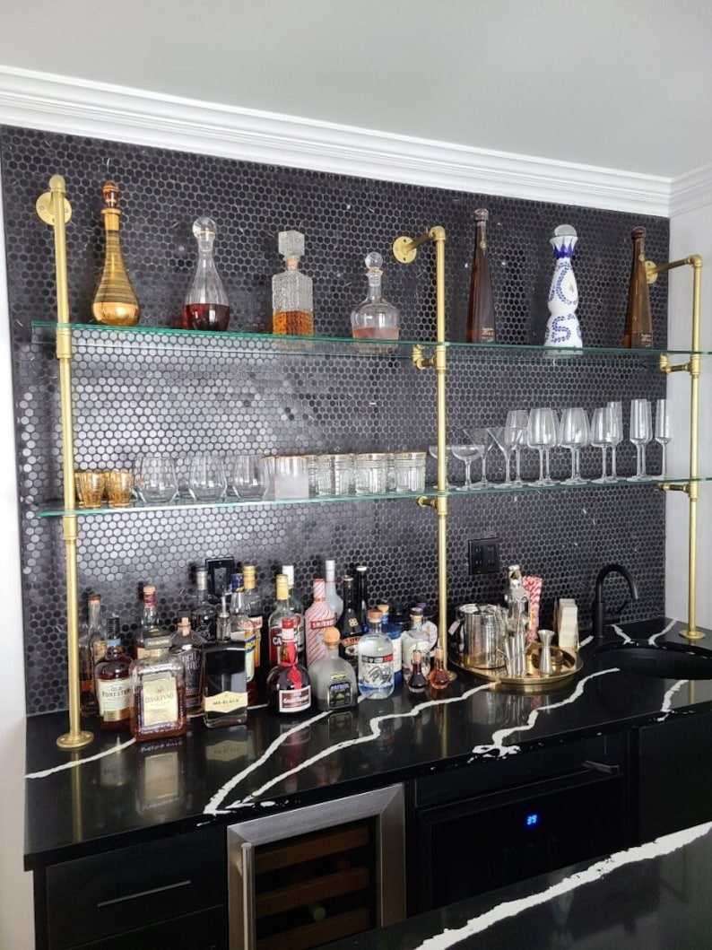 French Bistro Shelves standing for Bar or Kitchen custom Etsy