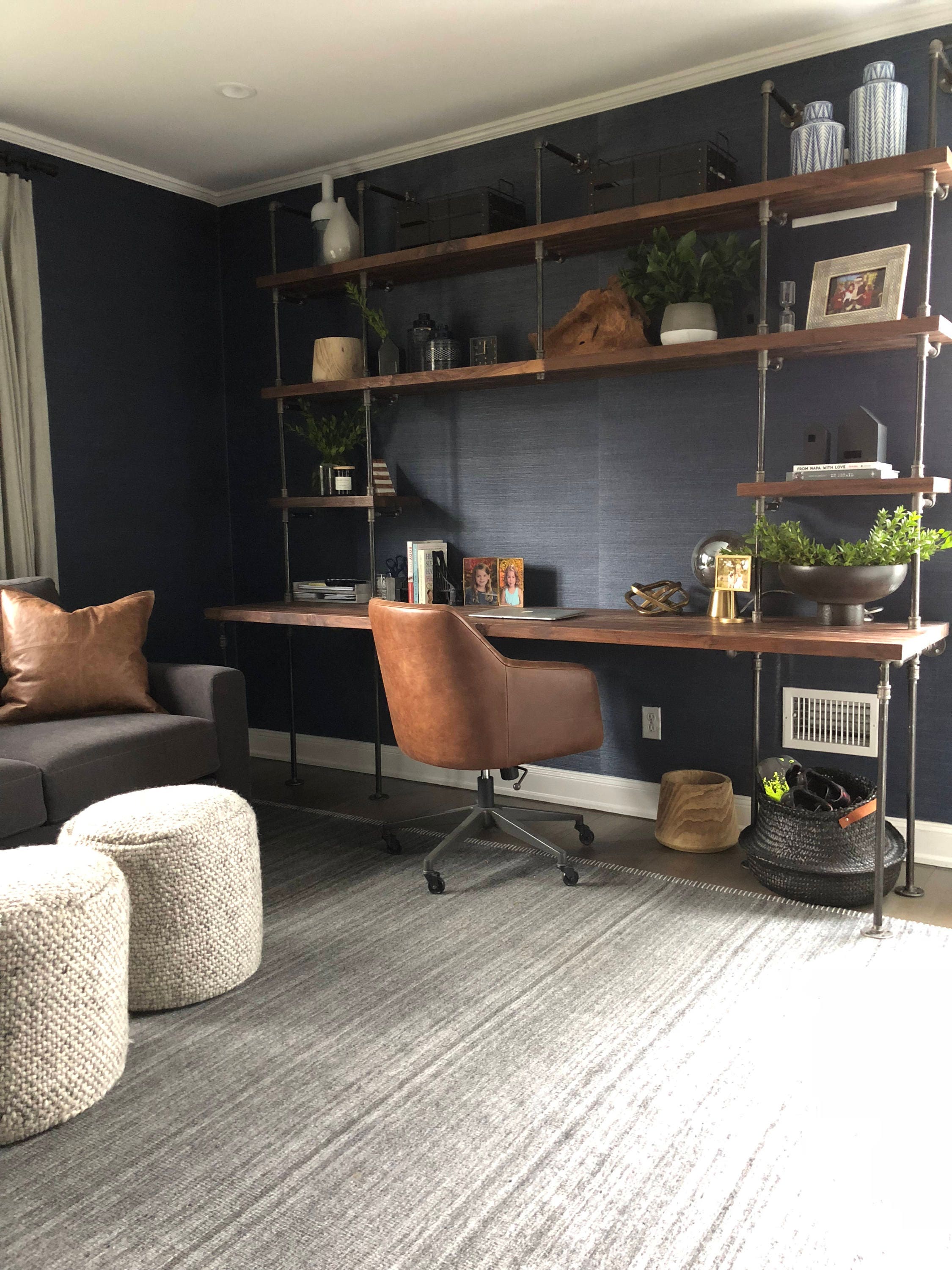 Butcher Block Office Desk Built in Etsy UK