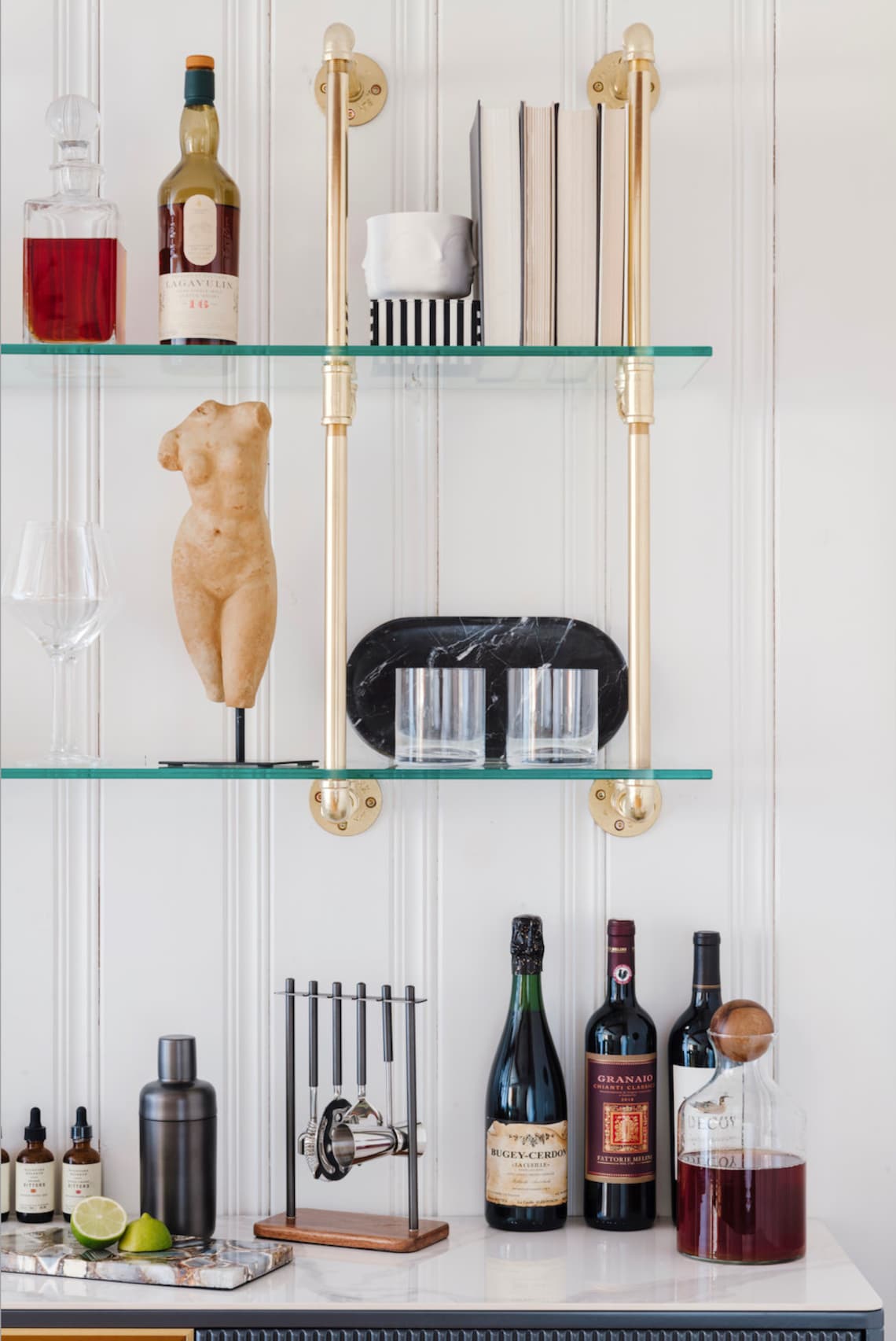 Wall Mounted French Bistro Glass Shelves Etsy