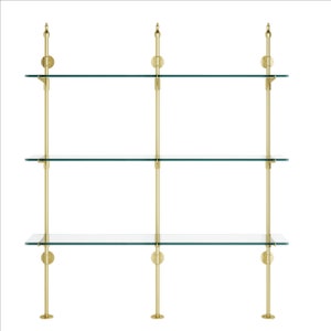 French Bistro Cantilever Brass Shelves for Bar or Kitchen Counter to Wall Custom image 4