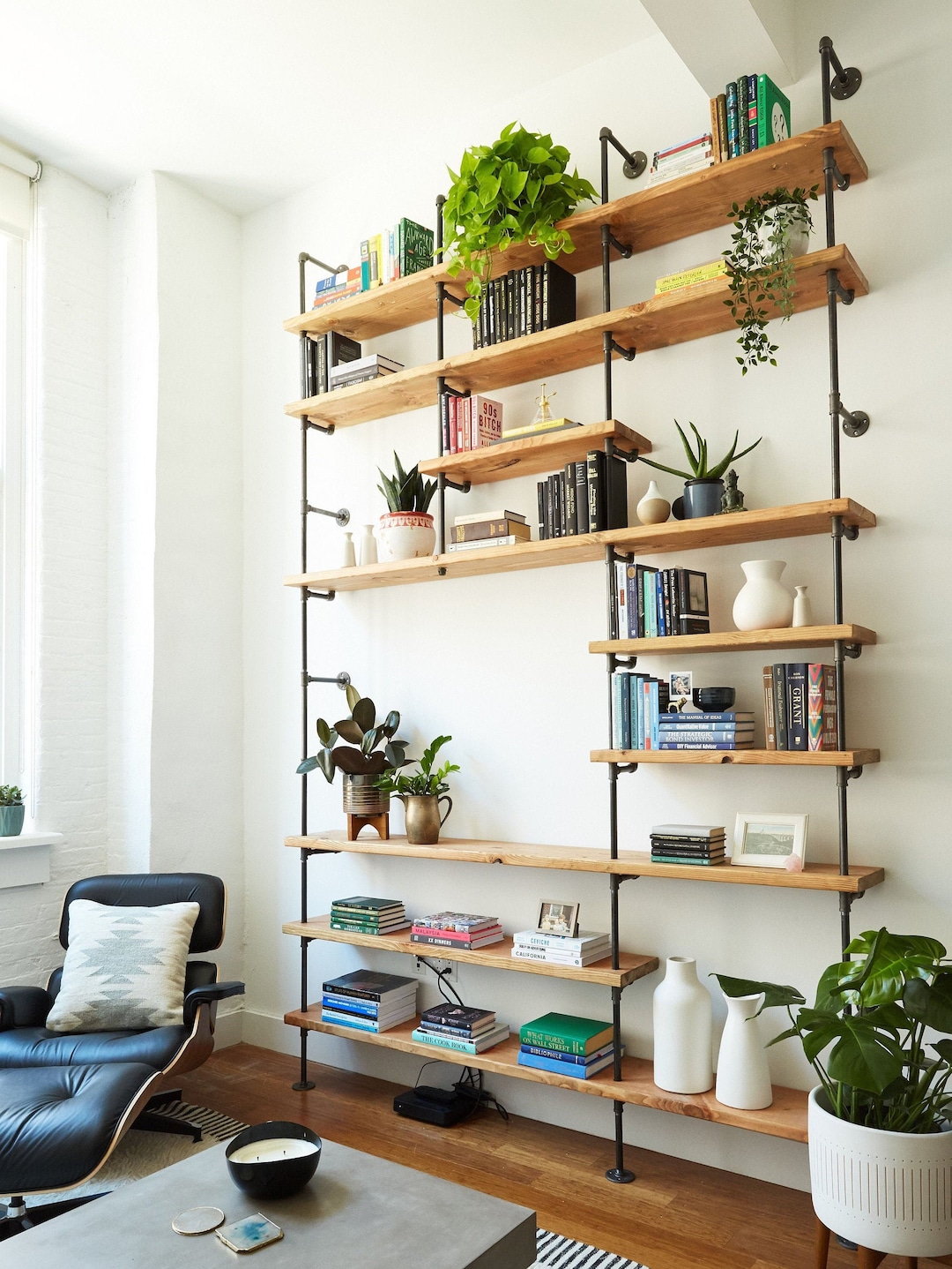 Black Steel Pipe Shelving Etsy
