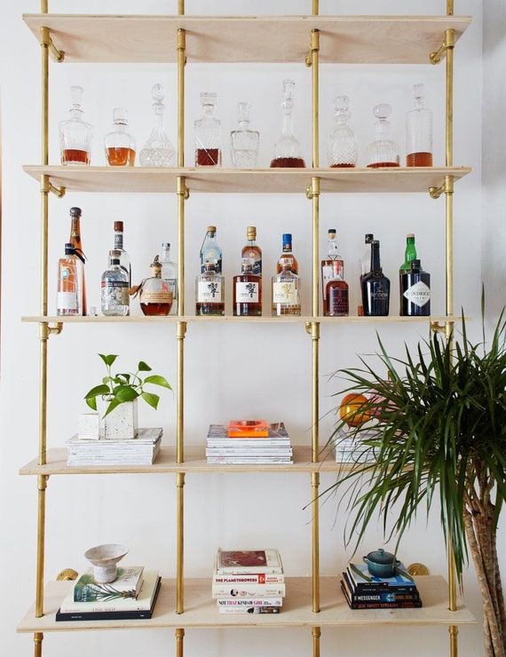 Birch Plywood Black Pipe Shelves Etsy