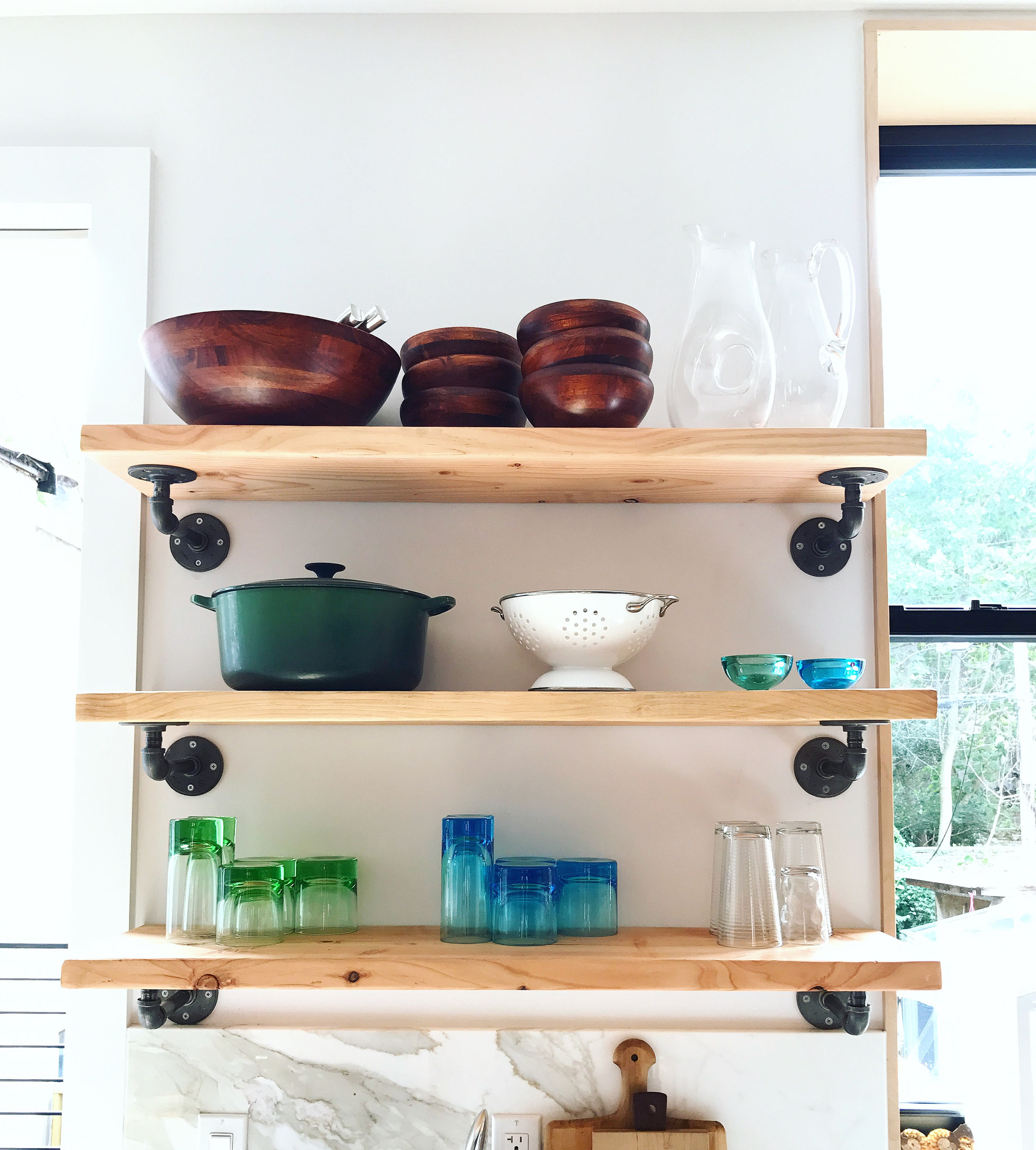 Floating Black Steel Pipe Shelving Etsy