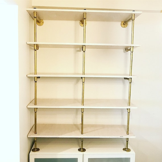 Brass on sale shelving system