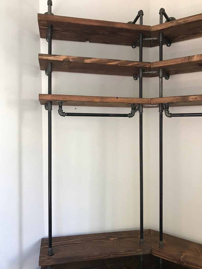 Custom Closets Black Pipe & Wood Etsy