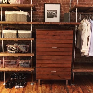 Custom Closets - Black Pipe & Wood