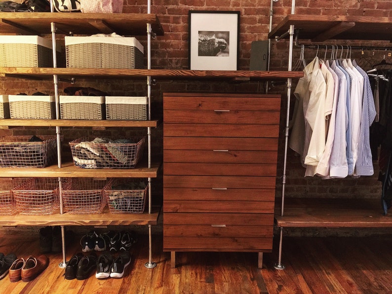 Custom Closets Black Pipe & Wood Etsy