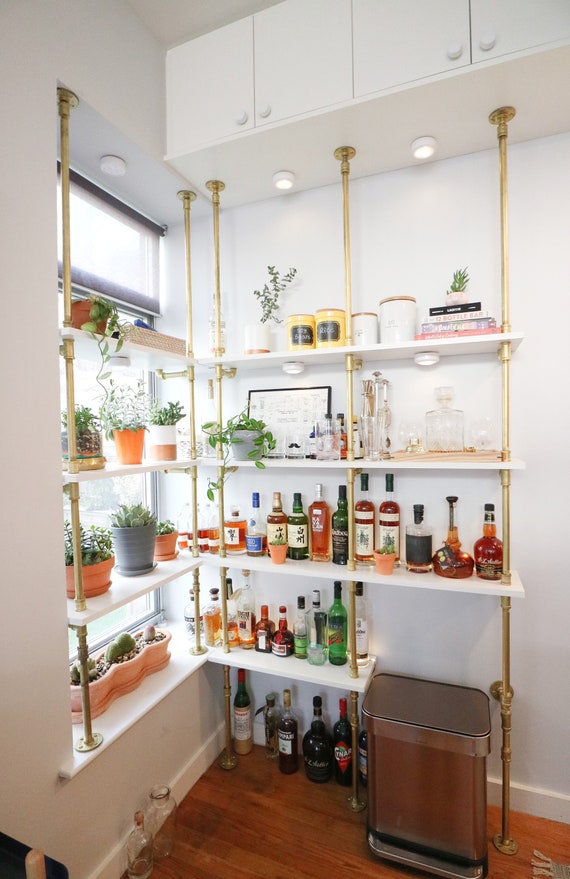 Bar, glass shelving  Home bar rooms, Bar shelves ideas, Bar shelves