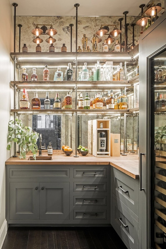 Glass Bar Shelves Design Ideas