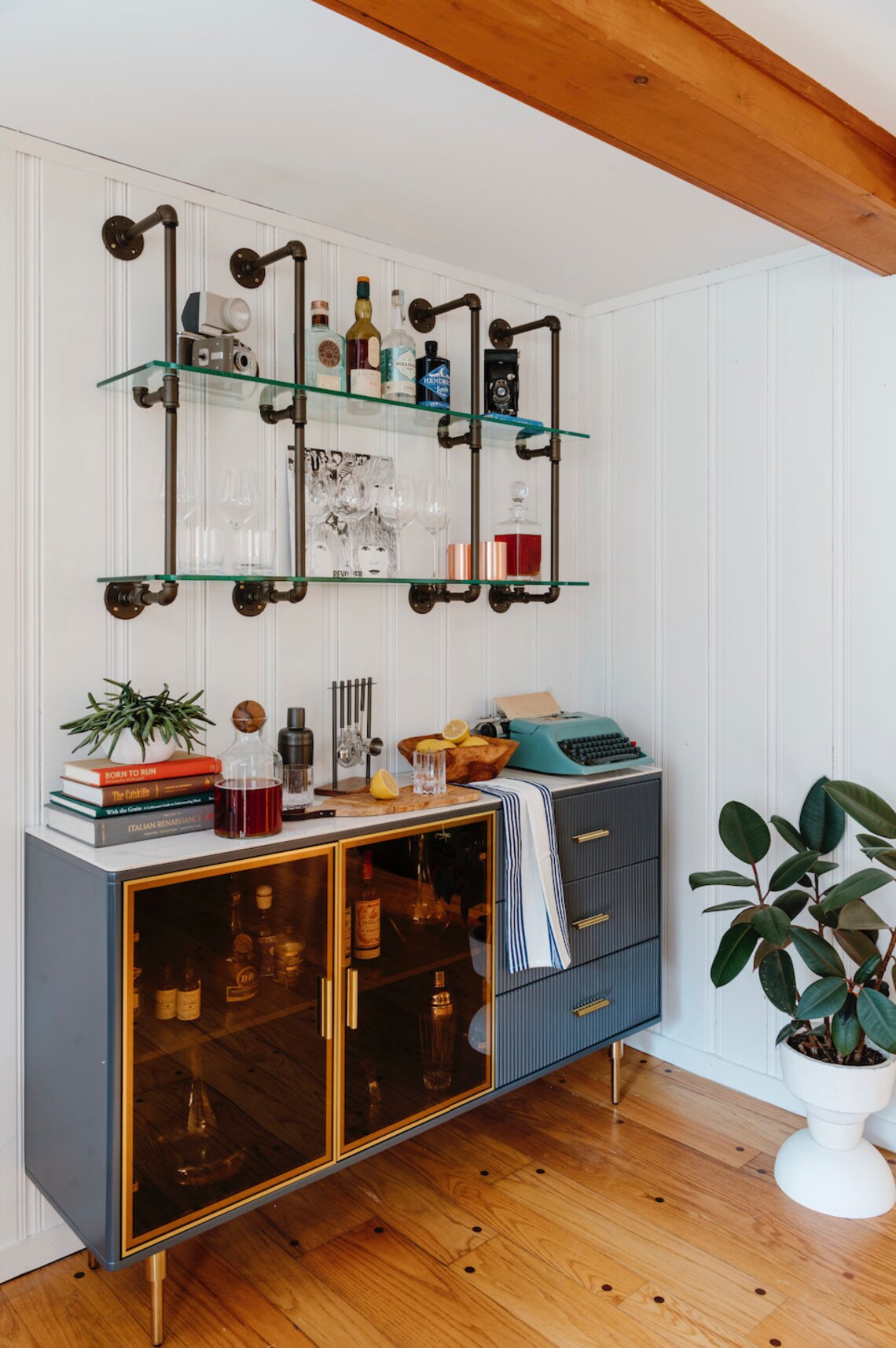 Picture of Wall Mounted French Bistro Glass Shelves - Etsy