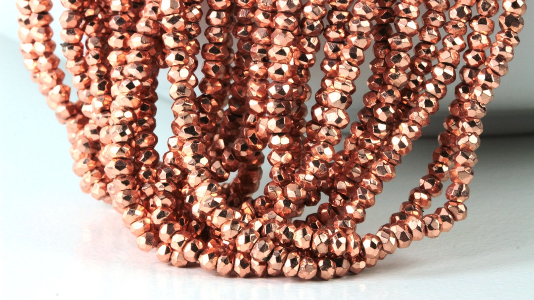 Pyrite Rondelles Copper 3.25mm to 3.6, Quarter, Half or Full Strand ...