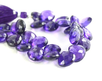 Amethyst Faceted Briolettes Your Choice of 1, 2, 3, 4, 5, 6, 7, 8, 9. or 10, Gemstone 9mmto 9.4mm Natural Amethyst February Birthstone KJ
