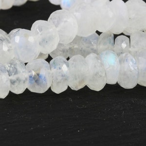 Huge Rainbow Moonstone Rondelles 10mm to 11.5mm Faceted Moonstone Rondelles, Choice of 1, 2, 4, 6, 8, 10, 15, 20 Blue Fire Moonstone Gems KJ