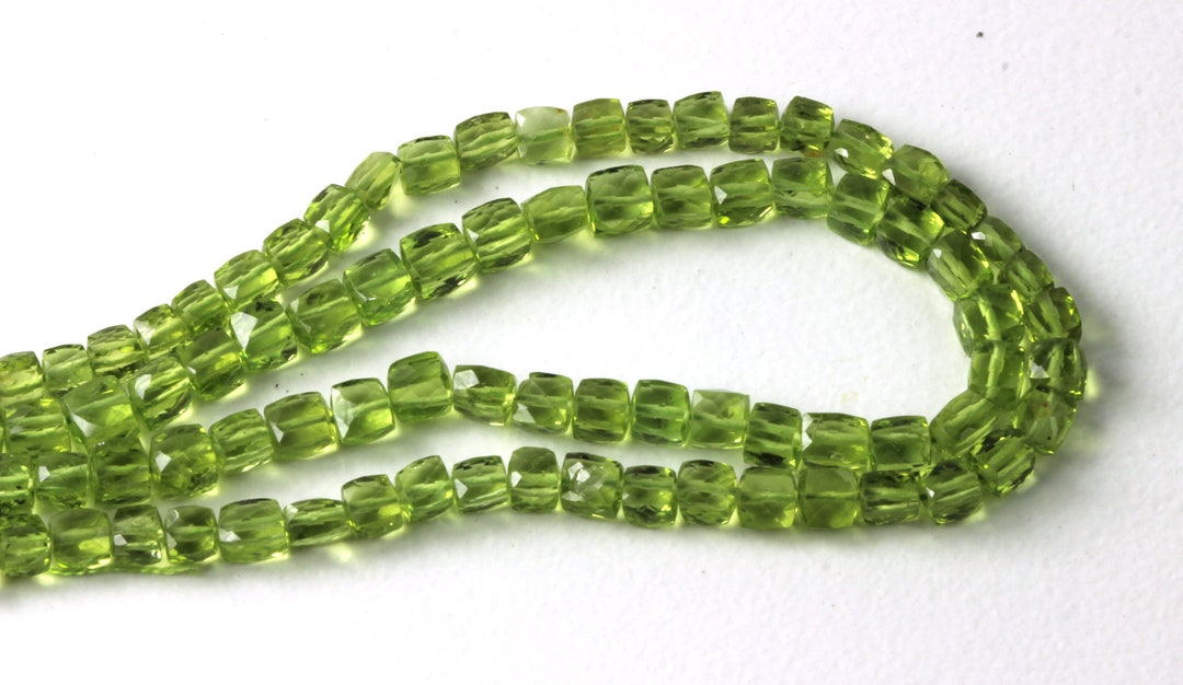 Peridot 3D Faceted Cube 3mm to 4mm Micro Faceted Peridot AAA - Etsy