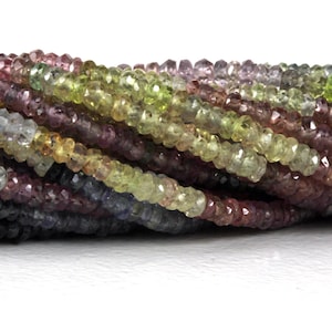 Tundra Sapphire Rondelles 1/8, Quarter, Half or Full Strand 2.7mm to 3mm AAA Micro-Faceted Tunduru Sapphires September Birthstone KJ