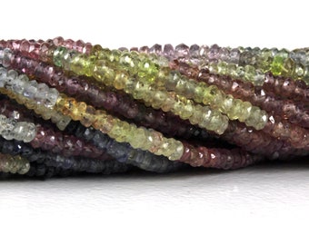 Tundra Sapphire Rondelles 1/8, Quarter, Half or Full Strand 2.7mm to 3mm AAA Micro-Faceted Tunduru Sapphires September Birthstone KJ
