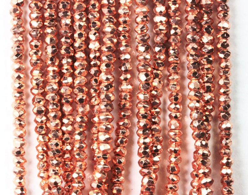 Pyrite Rondelles Copper 3.25mm to 3.6, Quarter, Half or Full Strand ...