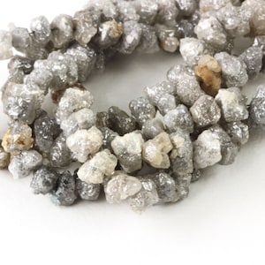 HUGE Rough Diamond Beads Grey With Light Browns Rough Diamonds Luxe Uncut 4mm to 8mm .33ct to 2.18ct  Chose The Size Of ct You Would Like KJ