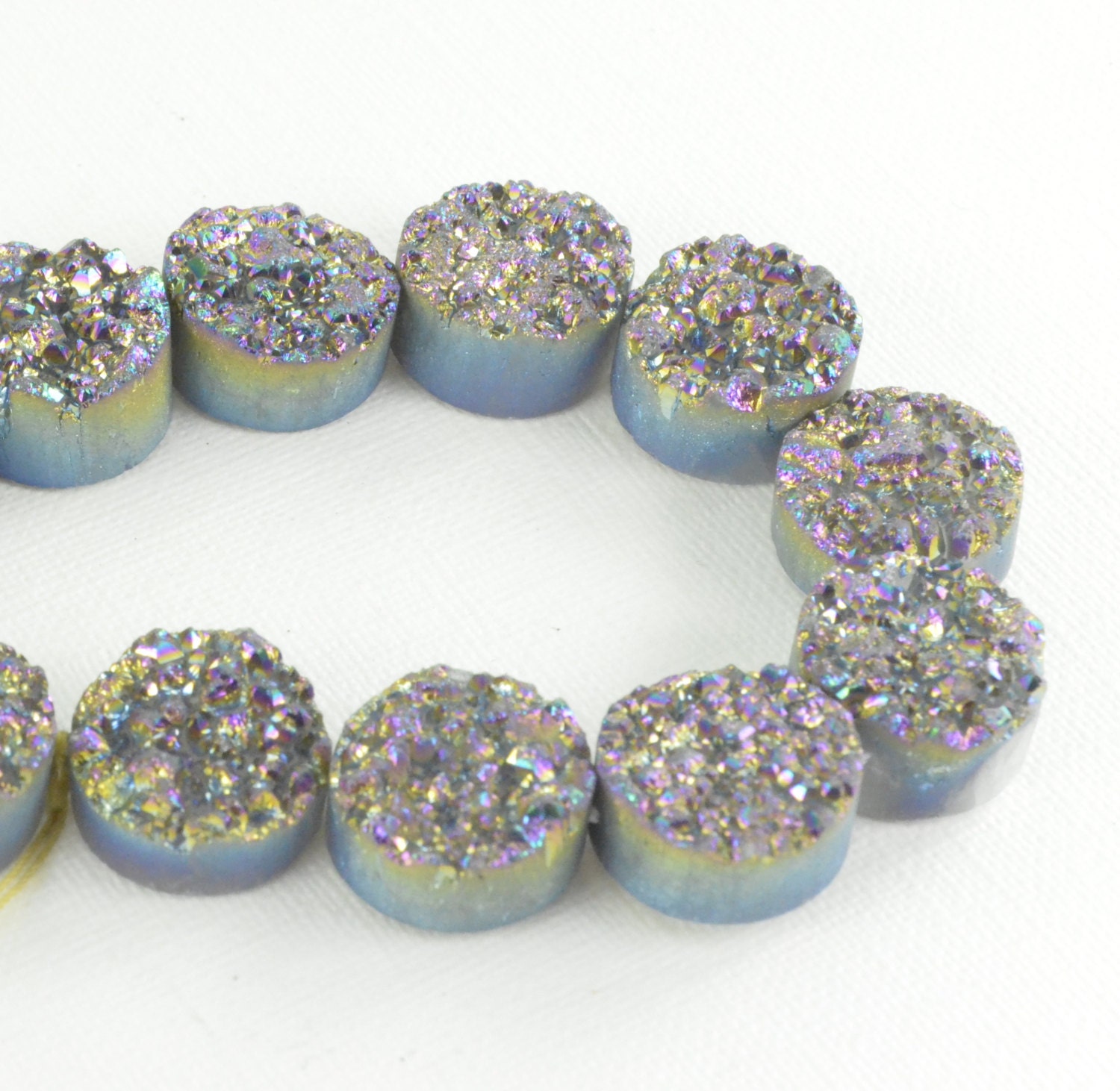 Druzy Quartz Beads Multicolored Your Choice of 2 or 4 10mm | Etsy