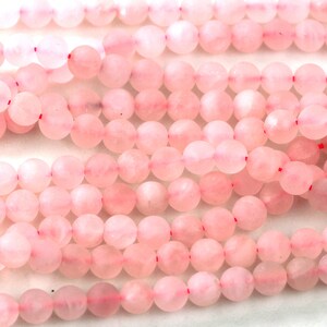 Rose Quartz Beads 6mm or 8mm,  Round Beads, Quarter, Half or Full Strand,  Ball Beads Natural Gemstones Light Pink, Rose Quartz KJ