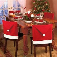 Set of 2 Christmas House Santa Hat Chair Covers Etsy
