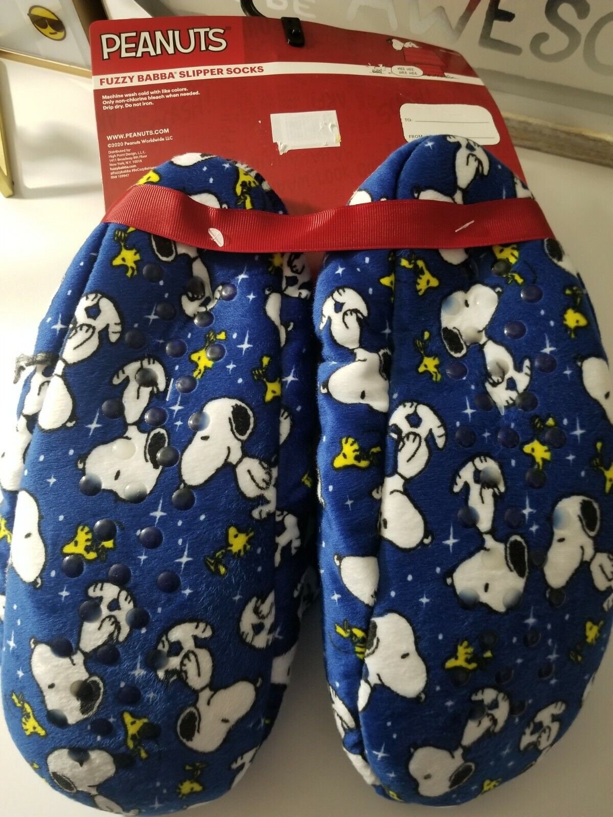Snoopy and Woodstock Fuzzy Babba Slipper Socks L XL shoe Size 10 12 Etsy
