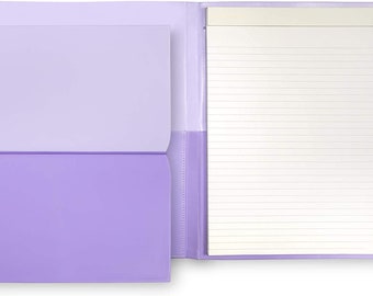 Kate Spade's Purple Vegan Leather Padfolio with Pen Loop and Lined Notepad, Lilac