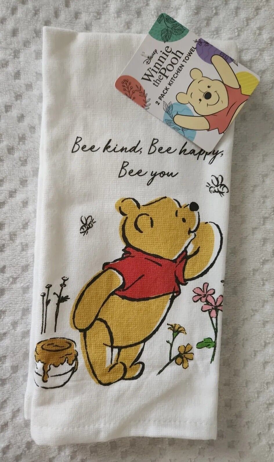 Winnie the Pooh Kitchen Towels Bee Kind Bee Happy Bee You 