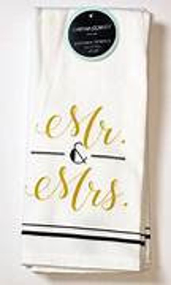 Set of 2 Mr and Mrs Kitchen Towels by Cynthia Rowley 