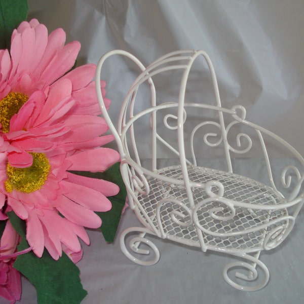 Mini Wire Baby Carriage - Great for Baby Shower Decorations -Perfect Cake Topper or Great for Candy Favors  *READ AD for Detail / Dimensions