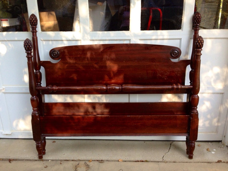 Antique Mahogany Pineapple Post Bed Etsy