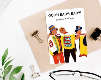 Salt-N-Pepa "Push It" Funny Baby Shower Card (New Baby Card, Pregnancy Card, Expecting Mom Card)